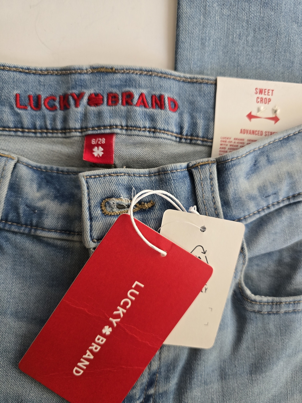 Lucky Brand Light Wash Sweet Crop Jeans with Raw Hem